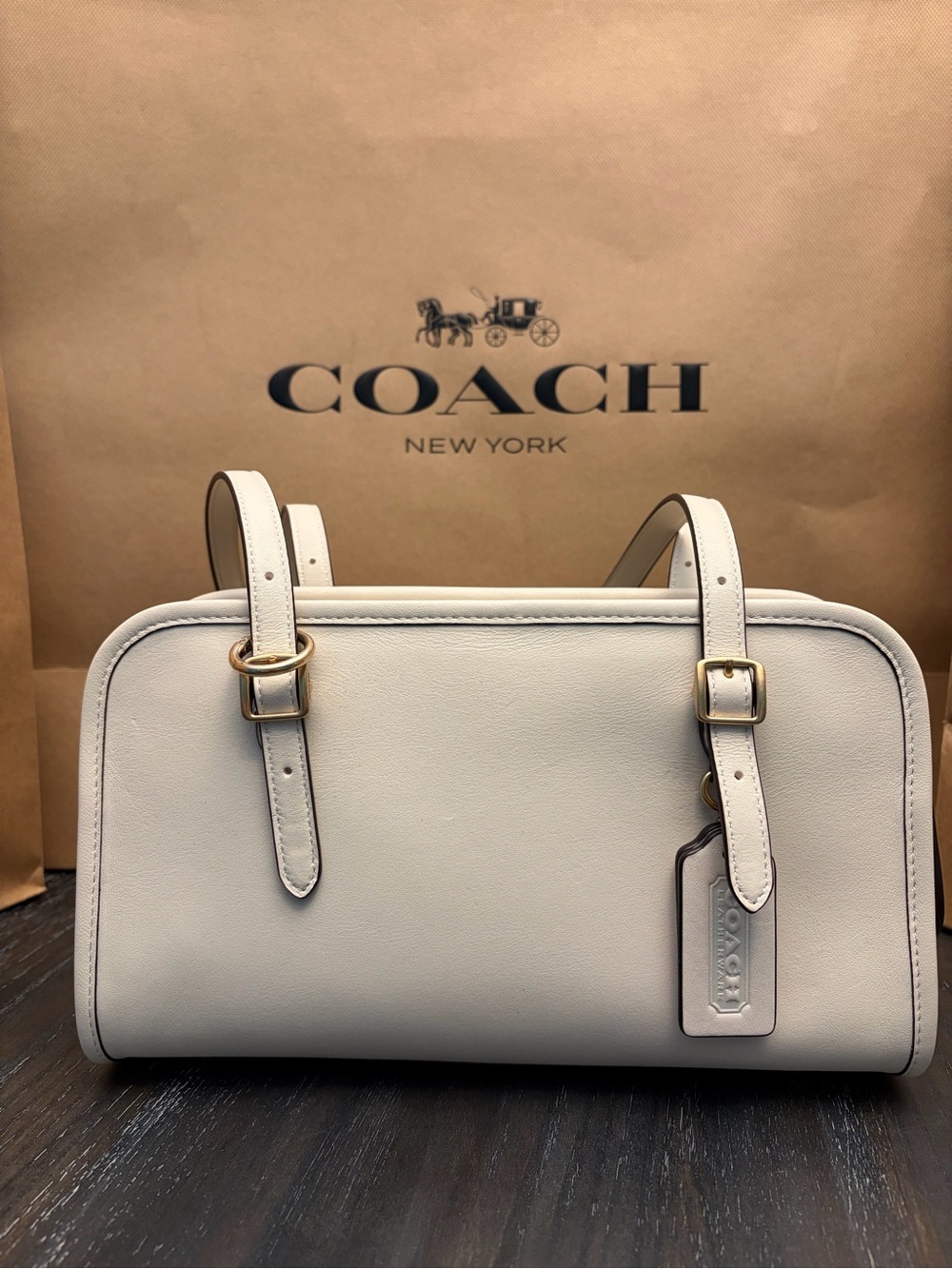 COACH Swing Zip Leather Satchel
